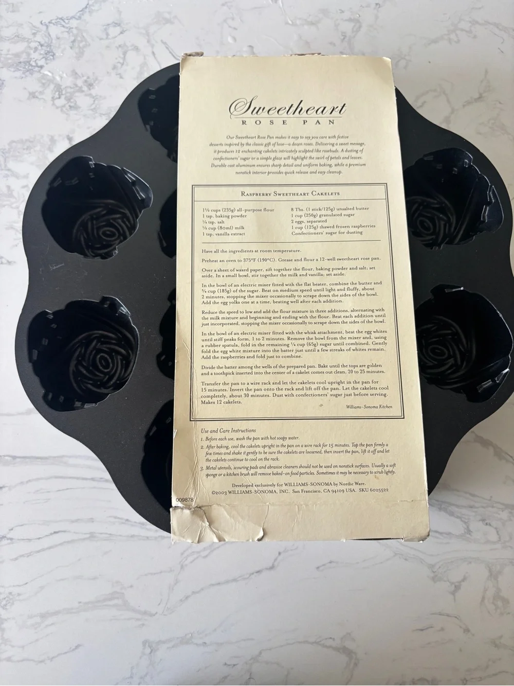 Williams Sonoma Sweetheart Rose Pan by Nordic Ware, NWT